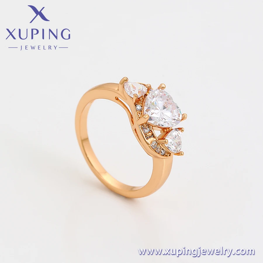 A00916019 xuping jewelry Pop Multiple Heart Diamond Stone Crystal 18k Gold Plated Valentines Day Ring