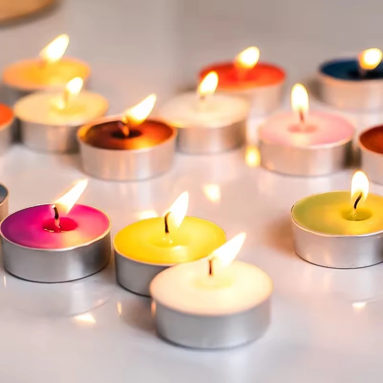 China wholesale personalized 4 hour burn 50 pcs tea light candles natural paraffin wax luxury scented tealight candles in dubai