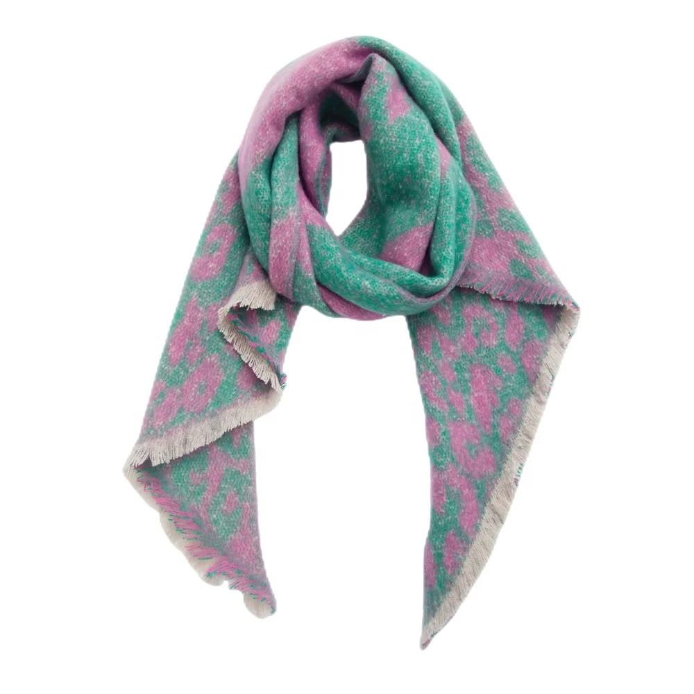 2023 cozy scarfs for women oblique angle leopard pattern stylish alibaba scarves