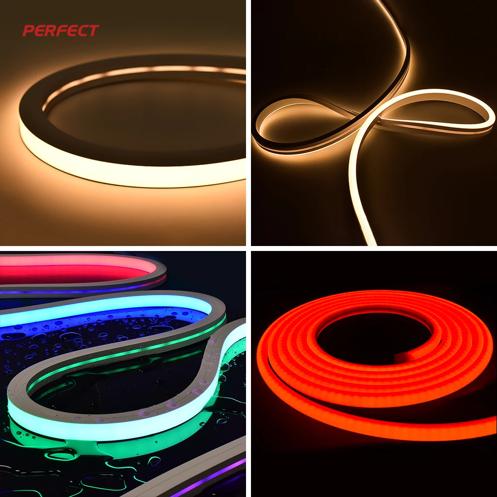 PERFECT Flex 270 -Degree Side Glow Silicone Neon Rope Light with 10mm LED strip for Outdoor Building Decor and DIY  Projects