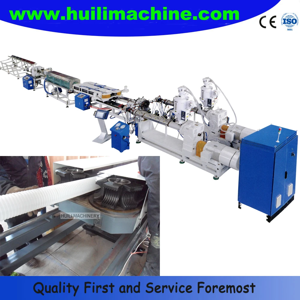 Electric Flexible Corrugated Conduit Production Line PE PP PVC Plastic Corrugated Pipe Machine