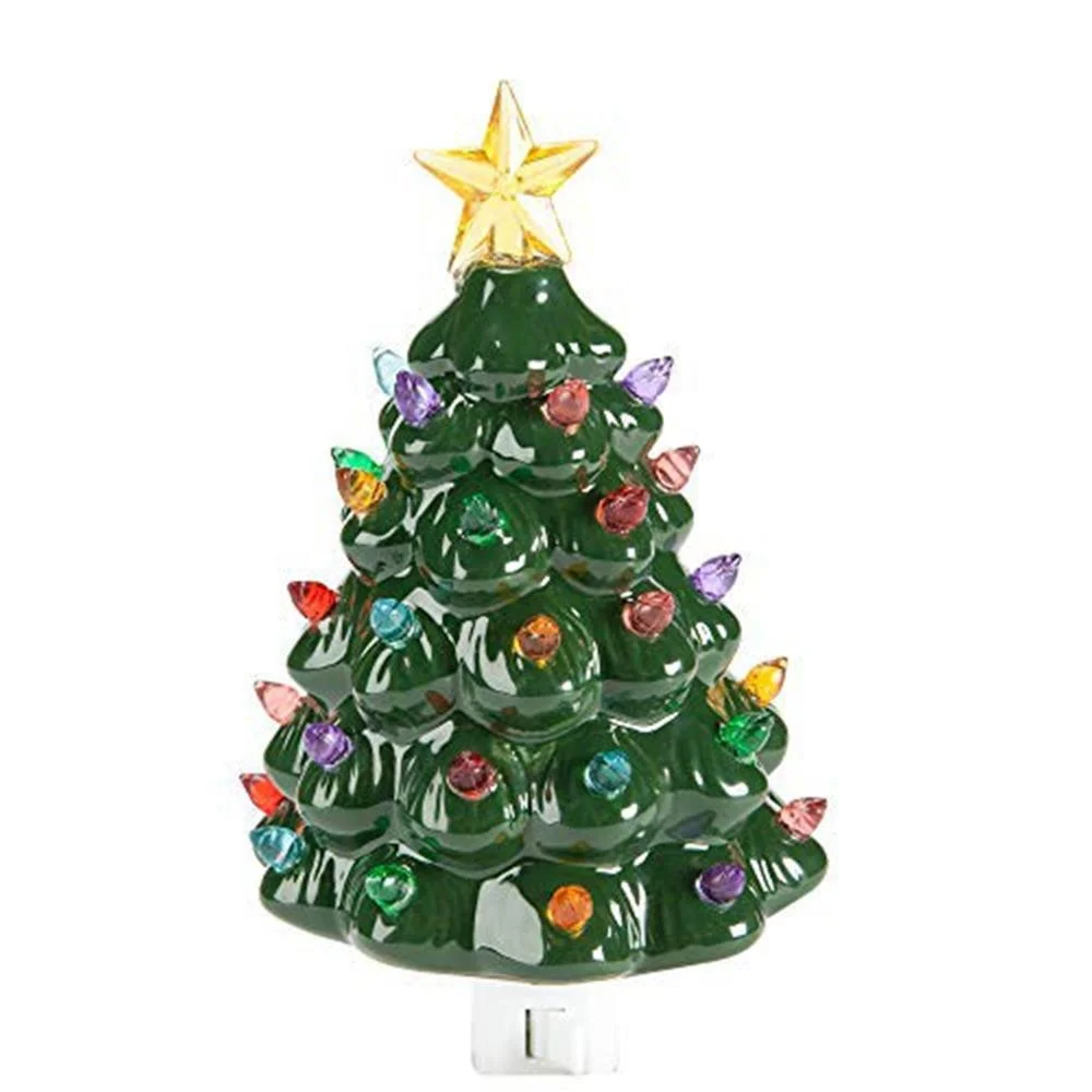 Custom ceramic Christmas tree with LED lights included for home decoration