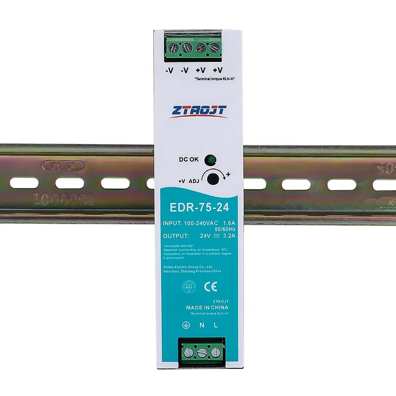 Meanwell Din Rail Power Supply EDR Series 75w 120w 150w 12v 24v 48v 1A 6A 5A 10A  Din Rail Industrial control system