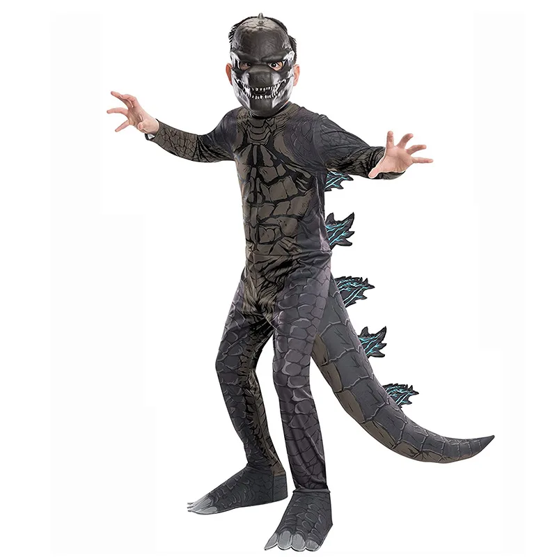 Halloween Costume Godzilla Cosplay Costume with Mask Themes Party Clothes Dress up Monster Gift for Boys