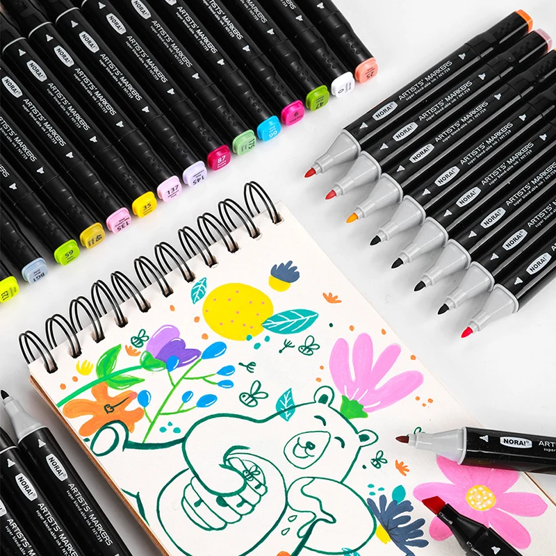 2024 168 Colors Accept Custom Design Dual Tips Alcohol Based Art Marker Pen Hard Tip Rigid Tip