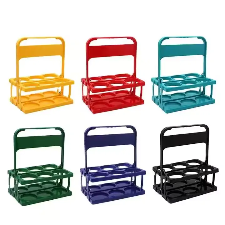 Colorful Beer Bottle Carrier With 6 Pack Glass Bottle Holder For Party Distribution plastic Beer Bottles Holder