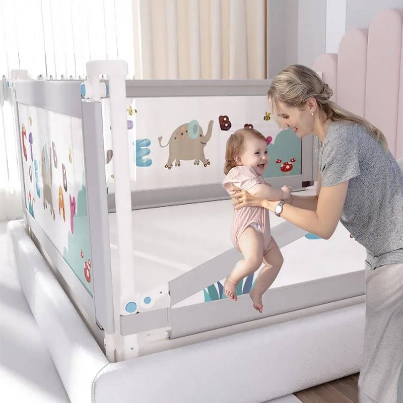 Baby Supplies Product Vertical Lift Adjustable Baby Bed Safety Bed Rail Guard for Kids Infant Bed Barrier Fence