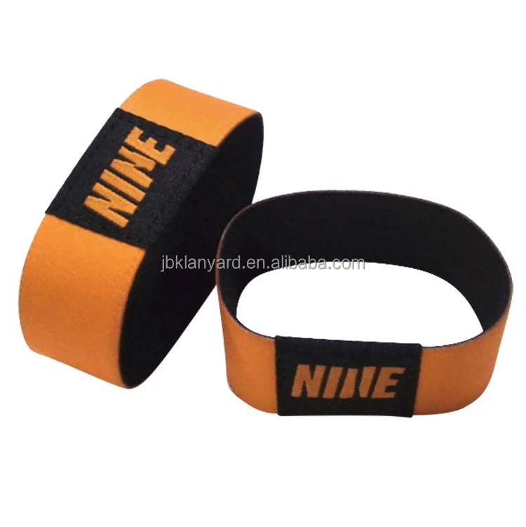 Factory Custom Rfid Fashion Fabric Bracelet Wristband Custom Polyester Festival Stretchy Elastic WristBand