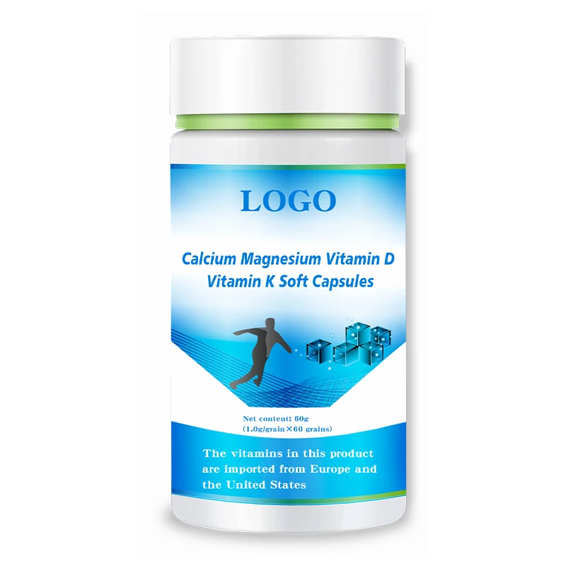 Bulk wholesale Multivitamin Supplement for Osteoporosis Calcium Magnesium Vitamin D3 Vitamin K2 soft capsules Bone joint health
