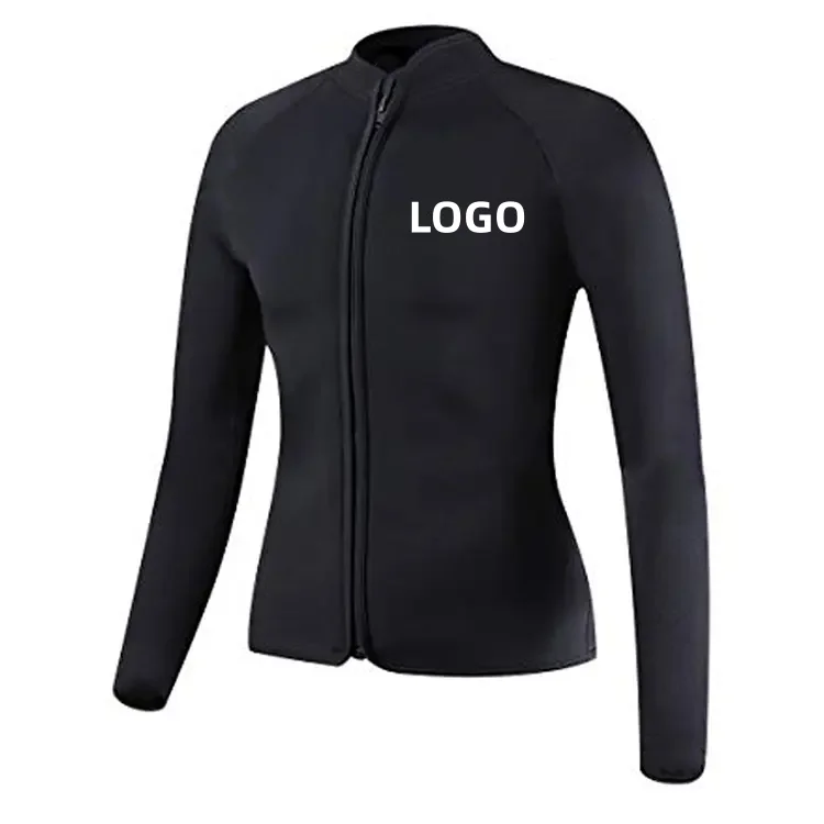 2024 Water Sports 2mm 3mm Neoprene Fabric Jackets Zipper Wetsuit Top Women Men Diving Surfing Suit Wet Suit Jackets