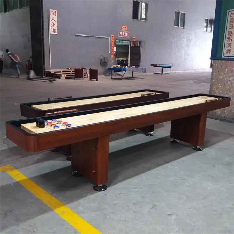 Factory custom wholesaler modern home entertainment play field 12/14/22 foot solid wood shuffle board table shuffleboard