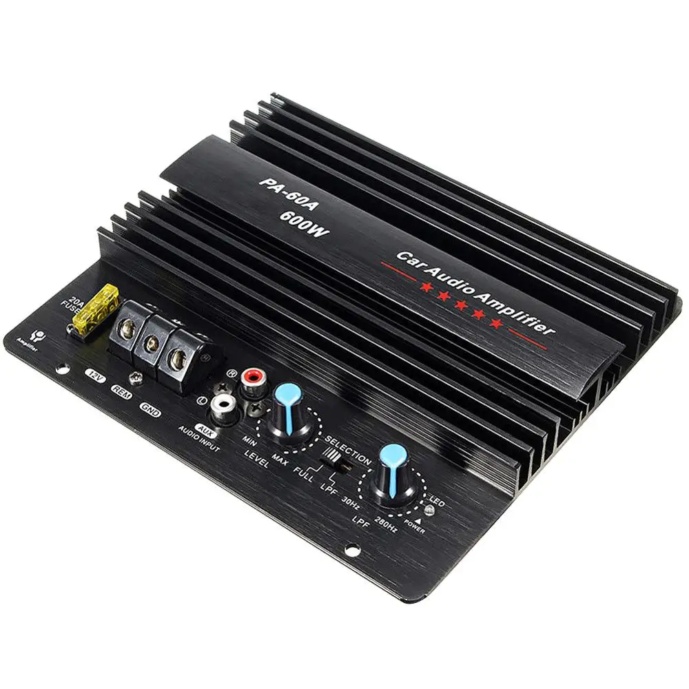 12V 600W PA-60A динамик сабвуфер с басовым модулем высокой мощности автомобильный аудио аксессуары подойдет как для повседневной носки, так канала прочный без потерь Плата усилителя