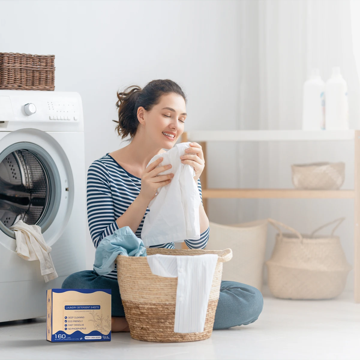 Laundry Detergent Sheets  Laundry Sheets in Washer, Laundry Sheets Detergent, Deep Cleaning Laundry Soap Tablets, Eco Friendly