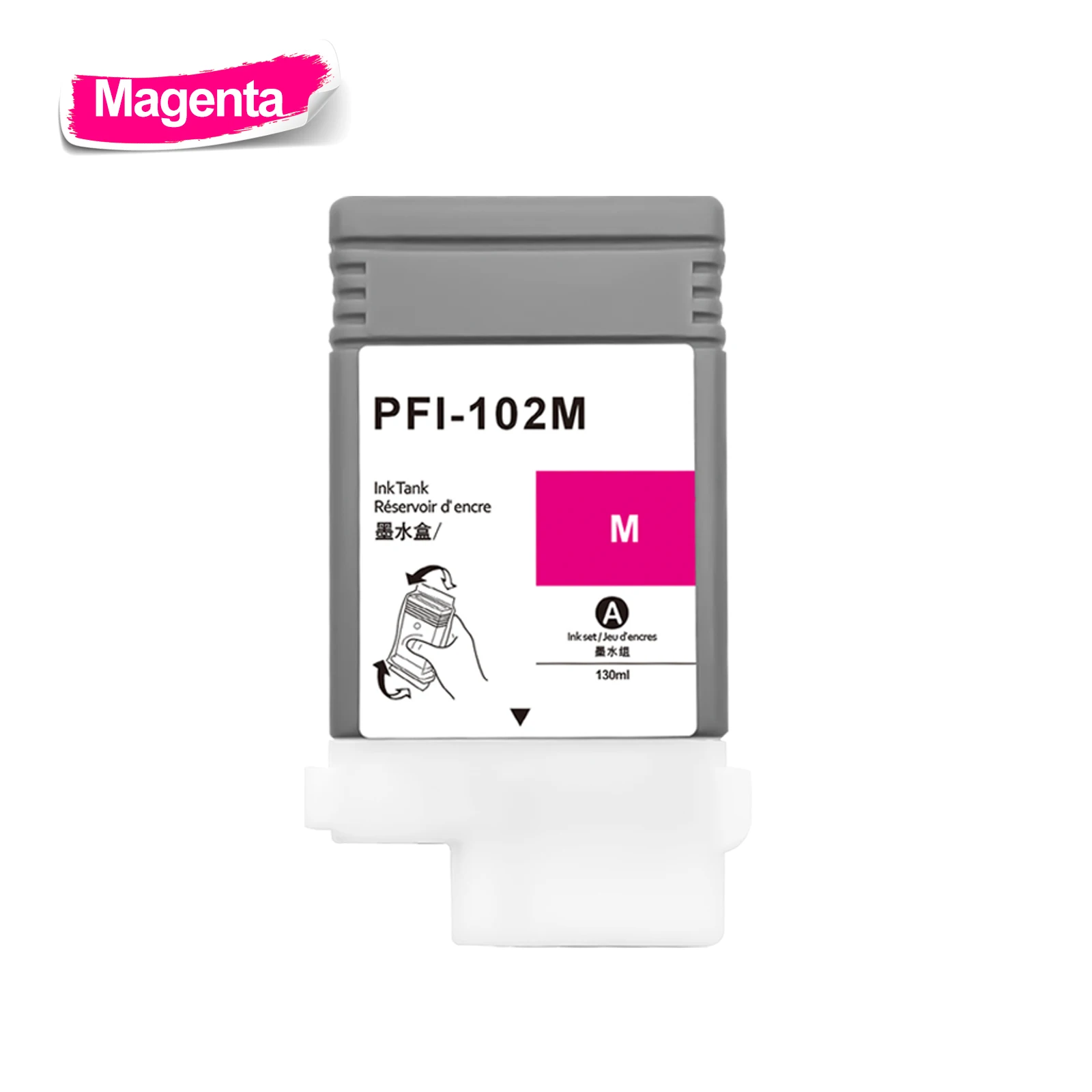 Can 5colors compatible cartridge PFI-102 with 130 ml ink for Can ImagePROGRAF 500/510 600/605/610 700/710/720/750/755