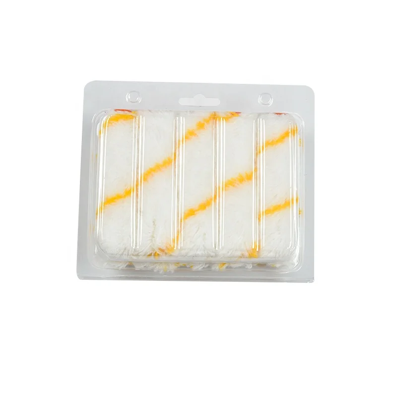Mini 4 inch Paint Roller Refill with yellow line Acrylic and polyester mixed