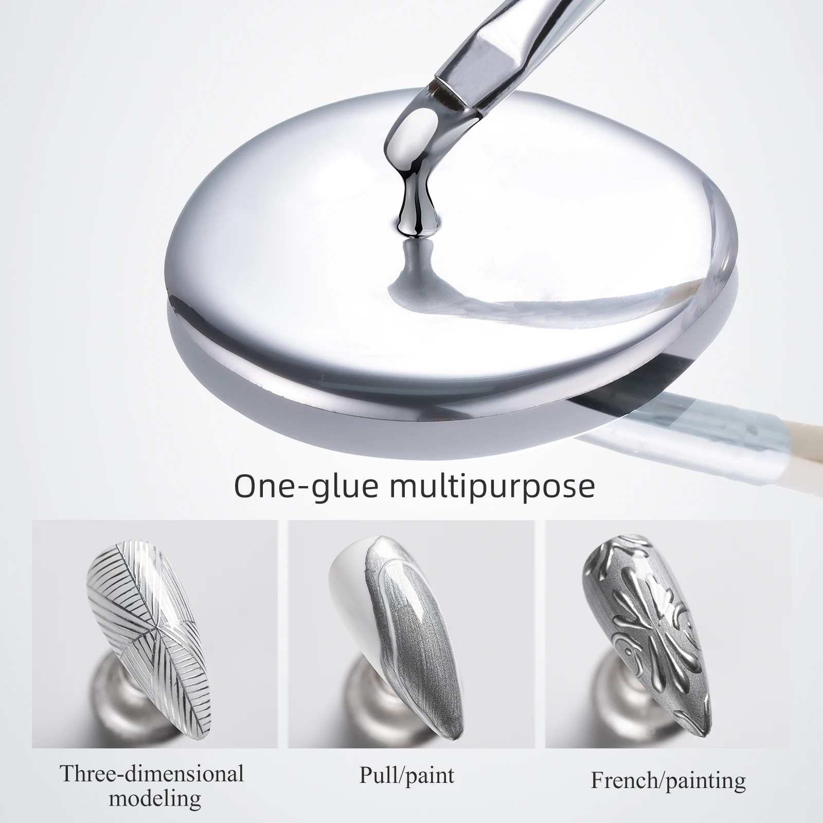 JTING Unique custom 12colors metal painting gel polish with silver jars 5g OEM private brand Top quality Metallic gel polish