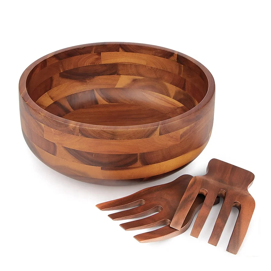 Hot selling kitchen meat soup fruit vegetable wood salad bowl wooden bowl