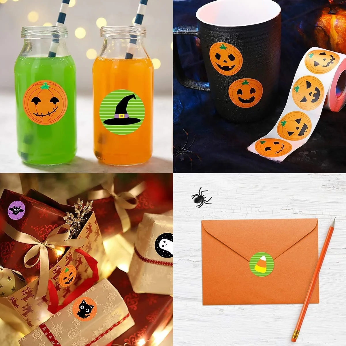 Halloween Stickers for Kids 16 Vibrant Colors  Round Seal Label Stickers Envelope Seals Paster for Halloween Party  Decorations