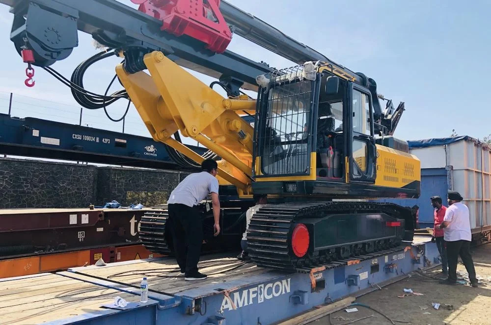 Construction Diesel Engine Crawler Guardrail Rotary Drilling Rig  21m LR80  Concrete Screw Pile Driver