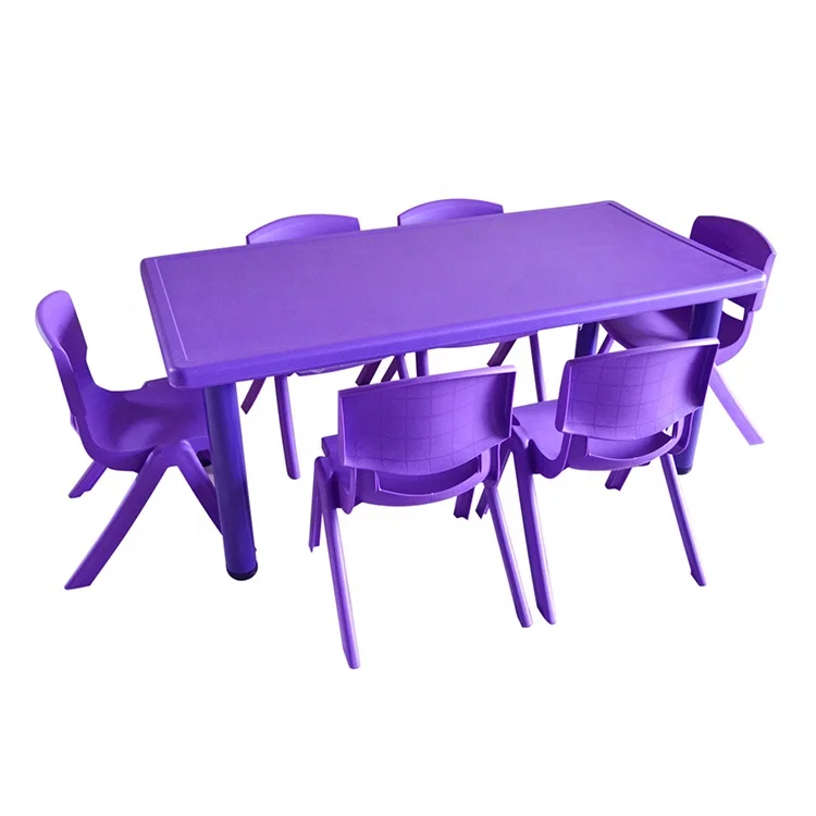 Kids PE Rectangular plastic Table for preschool