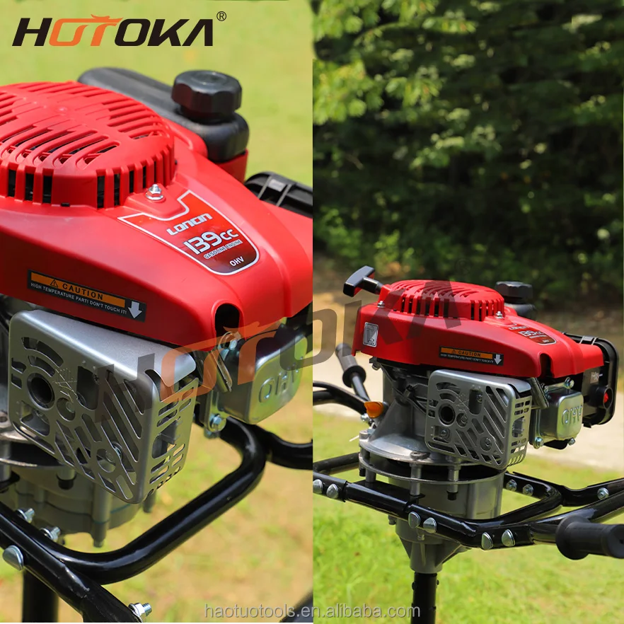 2-Man 139cc 4-Stroke Power Earth Auger Stand Manual Earth Drilling Ground Drill Machine for Garden Hole Digging