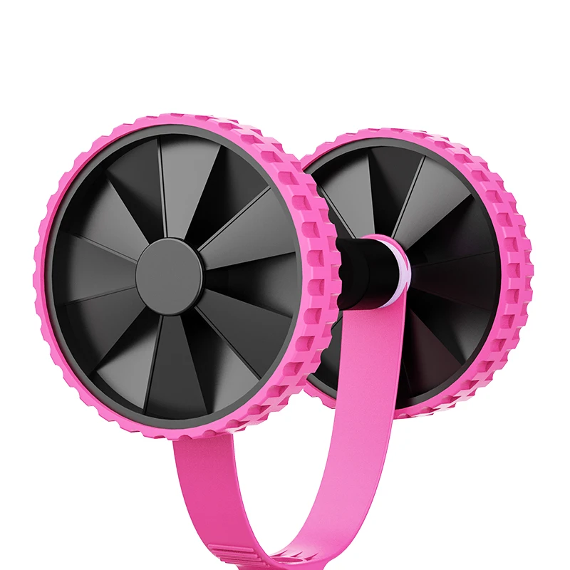 New Design Workout Exercise Equipment Body Fitness Sport Double Ab Wheel Roller Resistance Band