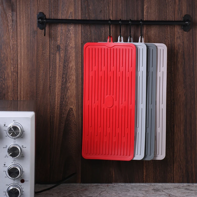 
Amazon Hot Sell Eco-Friendly Kitchenware Customize Silicone Dish Drying Mat 