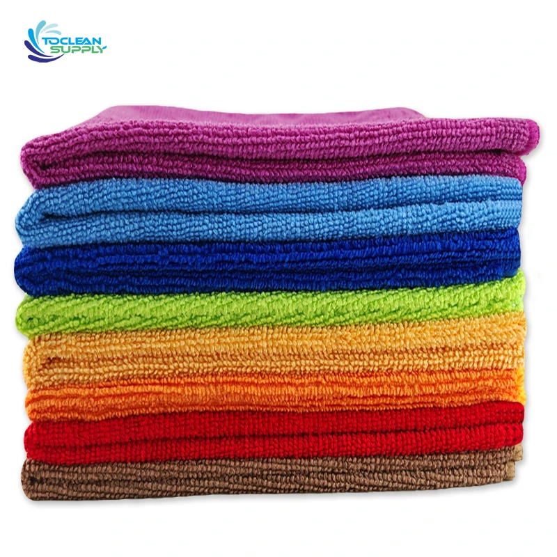 Microfiber Cleaning Cloths, Non-Abrasive, Reusable and Washable, Gray/Blue/White/Yellow or customer color microfiber car towel