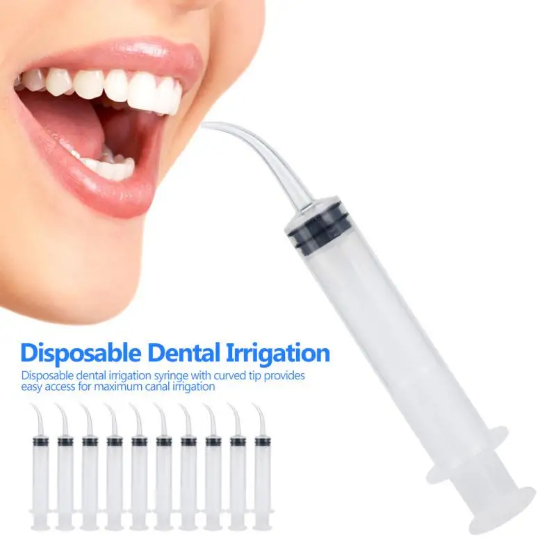 Dental Disposable Syringes curved  Irrigation Syringe 12cc with Scale without Scale
