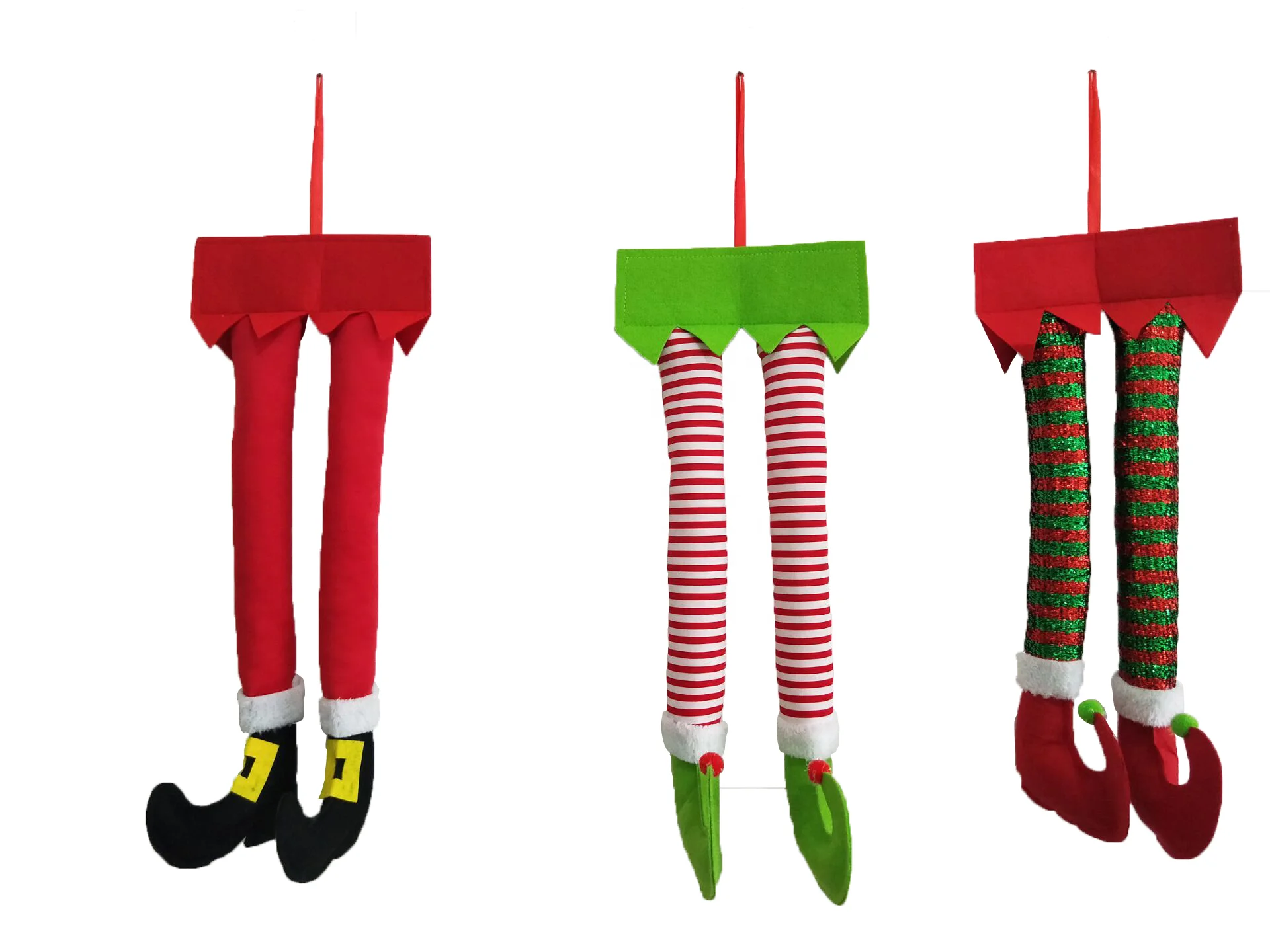 Christmas Santa Elf Legs Plush Stuffed Feet with Shoes Christmas Party Tree Decoration Car Pendant Ornaments Christmas Supplies