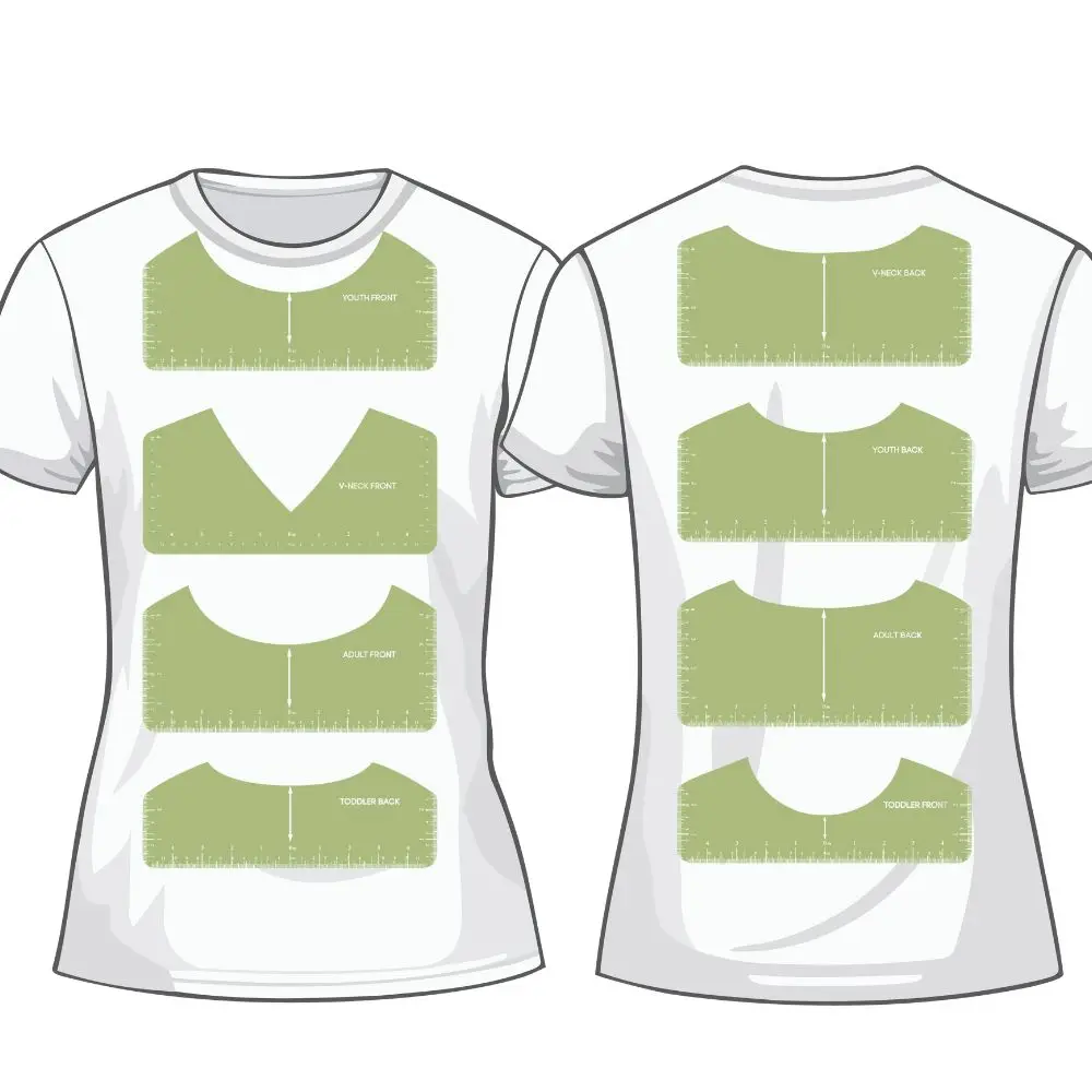 Custom logo 8Pcs Tshirt Ruler Guide for Vinyl Alignment TShirt Rulers T-Shirt Measurement Tool for Heat Press Tee Ruler