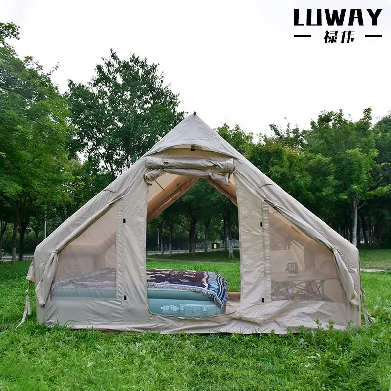 Factory Outdoor Camping 5-Person Waterproof Inflatable Tent Four Seasons Cotton Oxford Fabric