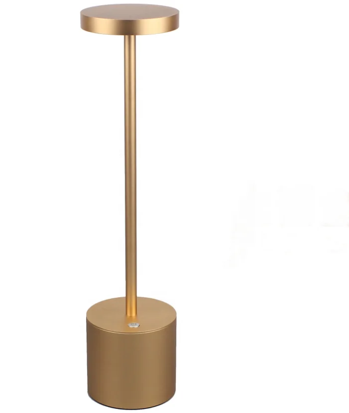 Decoration modern golden battery operated cordless touch rechargeable table lamp for restaurant