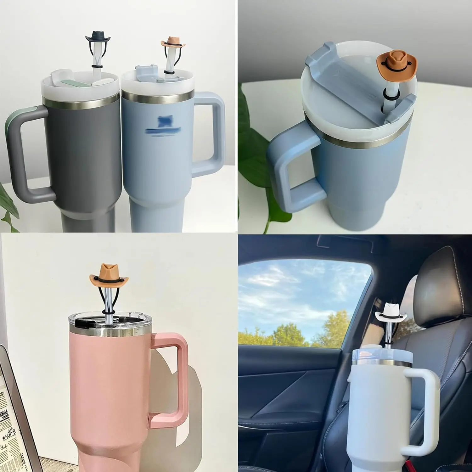 OEM Wholesalers Straw Cover Topper for 10mm 30&40 Oz Tumbler,  Silicone Straw Covers Cap Reusable Straw Tip Covers for Stanley