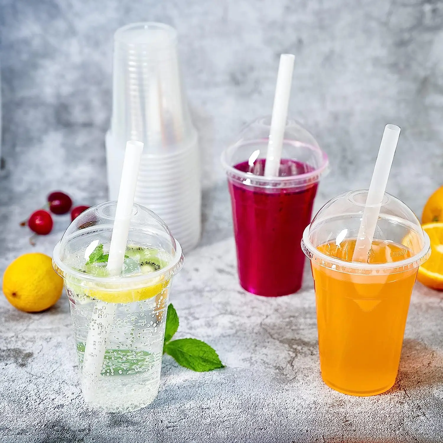 Custom Logo Printed Clear 12, 14,16,oz PP PET Transparent Disposable Plastic Boba Juice Cup With Lid Take Away