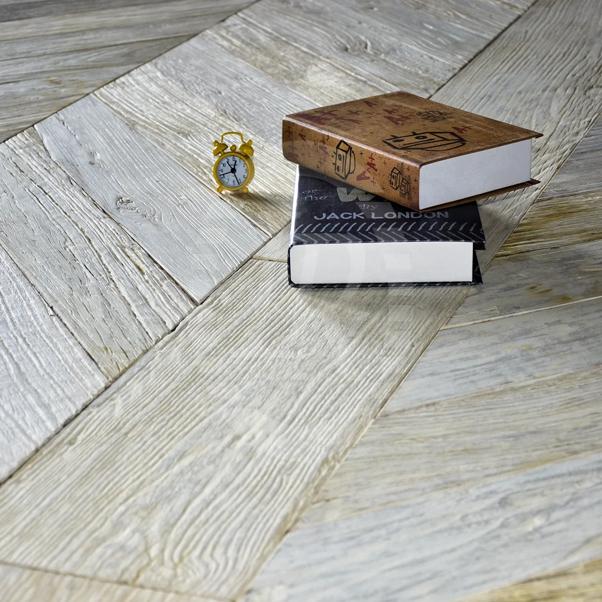 Reclaimed Elm Chevron White Wax Oiled Engineered Flooring