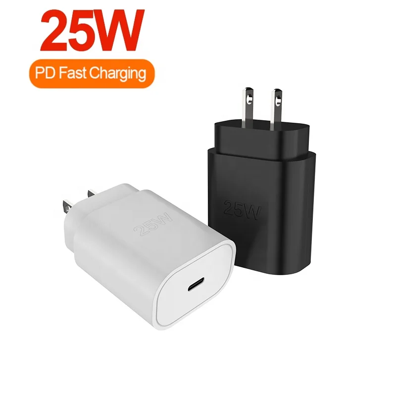2021 Full Certificate 25W Type-C Phone Travel Charger 25W USB C Fast PD Charger For Samsung Galaxy S21 25W Super Fast Charging