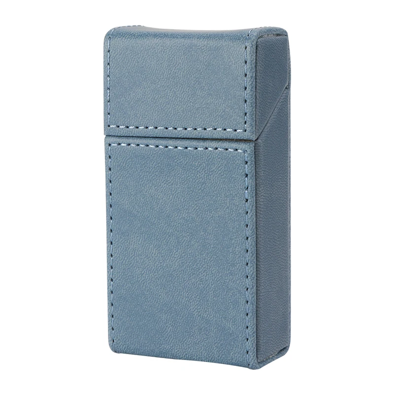 2024 Wholesale 20pcs Slender Cigarette Pu Leather Magnetic Buckle Cigarette Box Hot Selling Men Portable Leather Cigarette Case