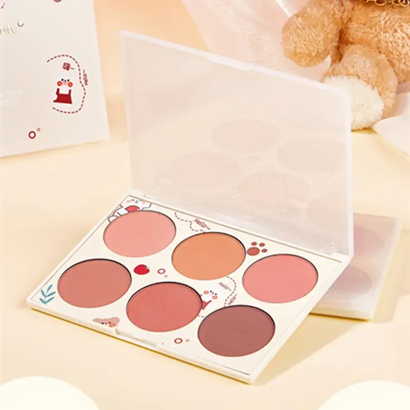 Hot sale 6 colors little milk bear  Face Blusher Palette Makeup Multi-color Pearl Cheek Blush Powder Face Makeup