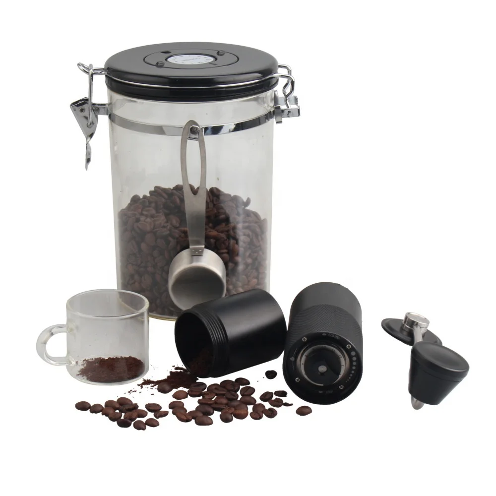 Hand Coffee Grinder with Adjustable Conical Stainless Steel Burr Mill, Manual Coffee Grinder