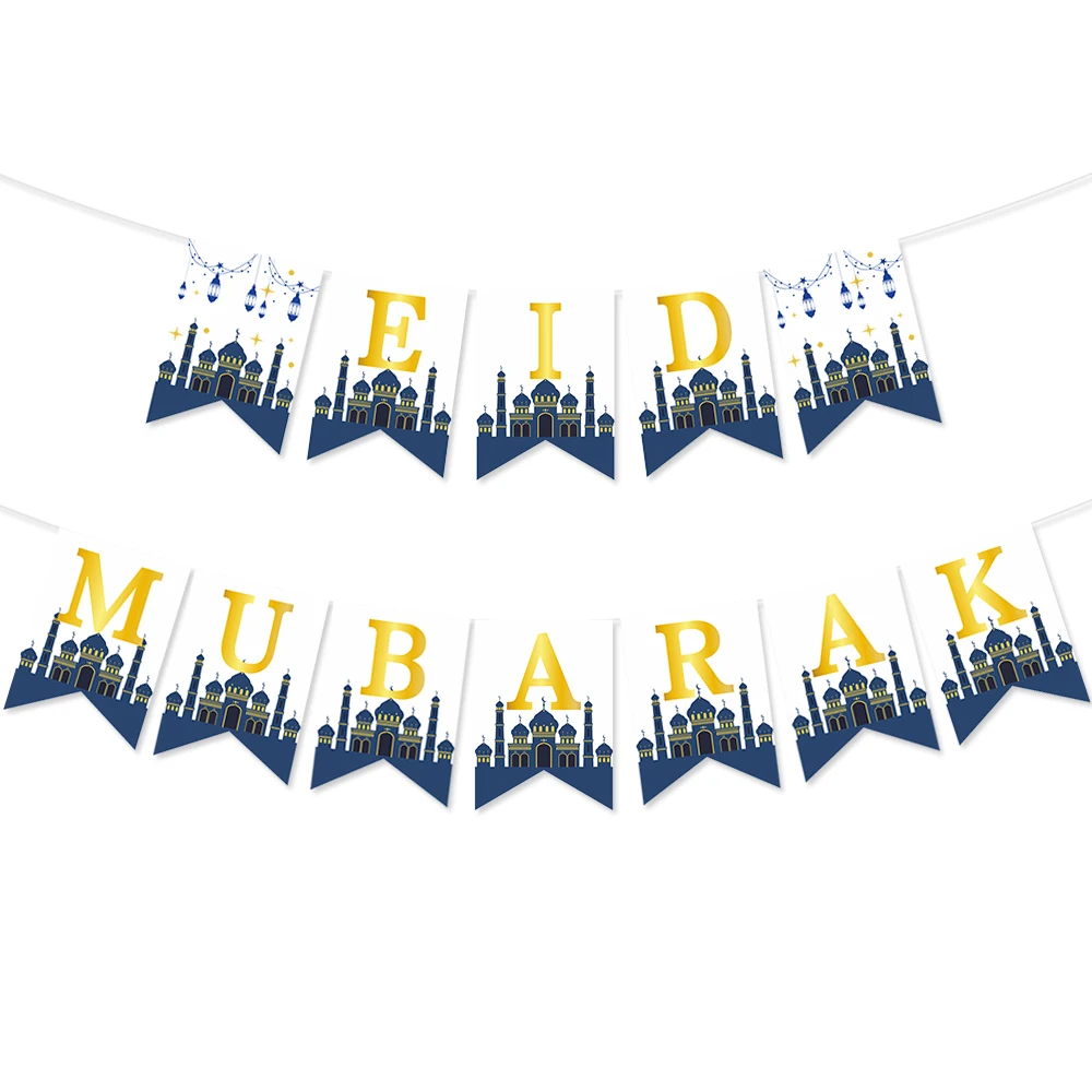 Happy Ramadan Party Decorations Supplies Eid Mubarak Banner Bunting Mubarak Home Mantle Decorations For Fireplace