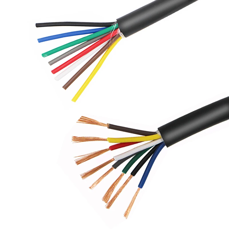 Factory wholesale PVC insulated power cable 6*1.0mm 17awg flexible 6 core RVV machine equipment alarm control cable