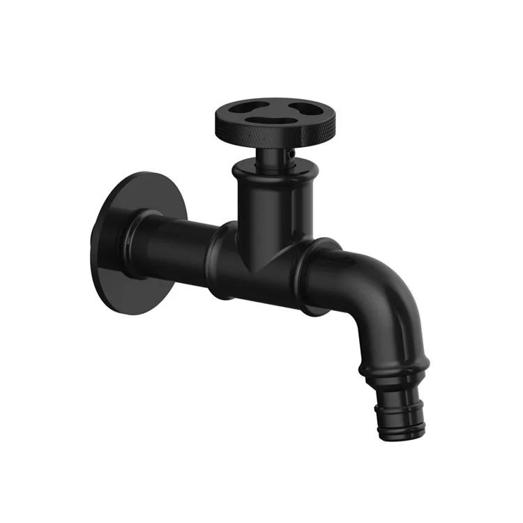 New Indudrial Brass Bibcock Washing Machine Tap Water Torneira 1/2 Black  Bib Cock