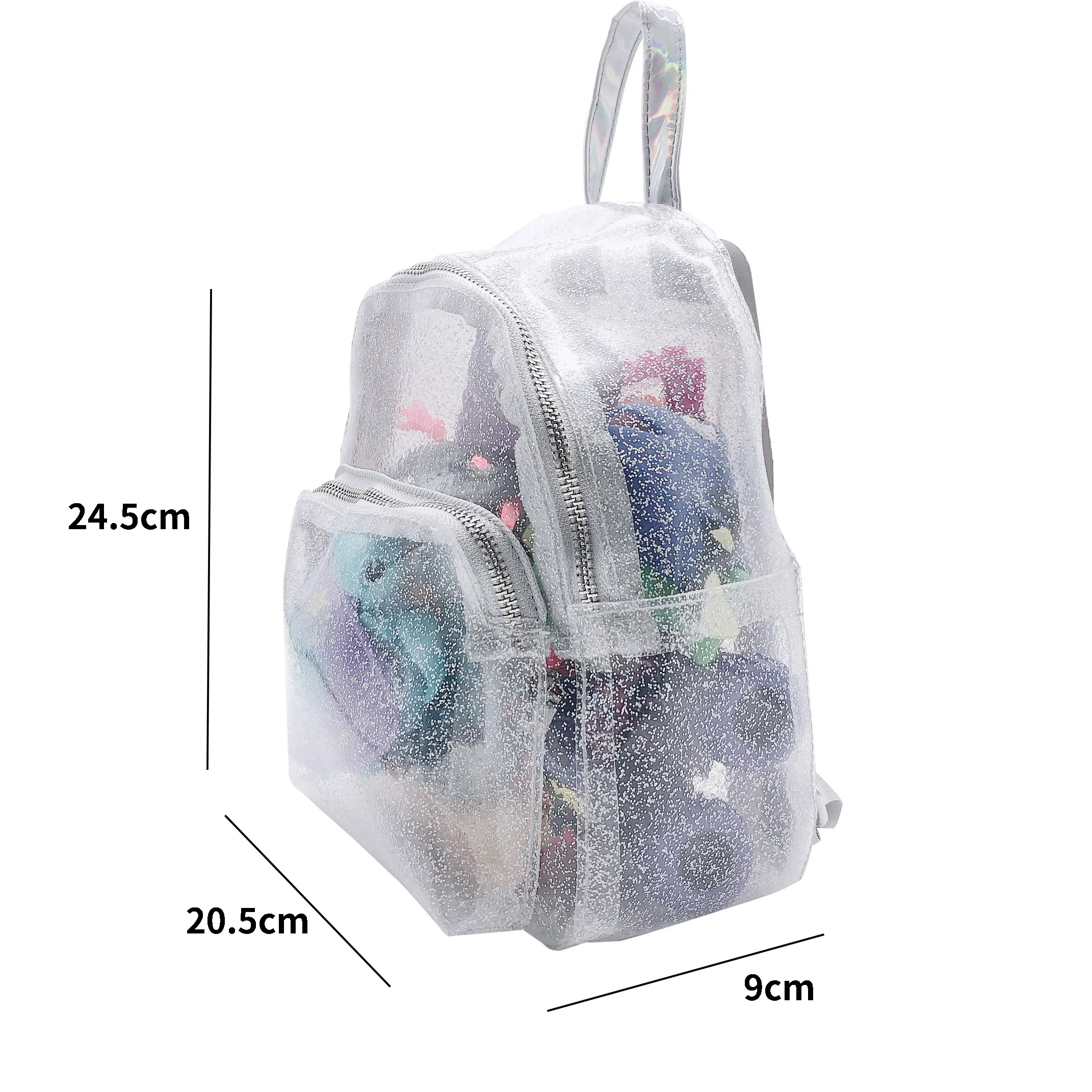 transparent School Bag Travel Adjustable Shoulder Strap Clear PVC Waterproof Kids Clear Backpack
