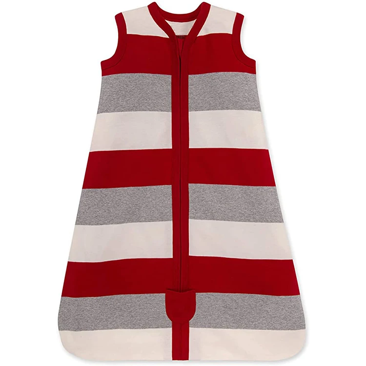 OEM Custom 100% Organic cotton Bamboo Wearable Blanket Warm Soft baby sleeping Suit Zip Up Sleeping Bag Sack