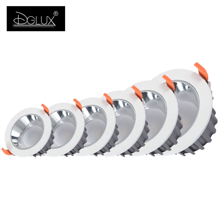DGLUX High Quality Residential Deep Recessed Aluminum 10 15 20 30 40 50 70 Watt Cob Led Downlight