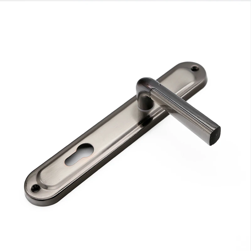 Modern Simple Brushed Panel Iron Alloy Door Lock Handle