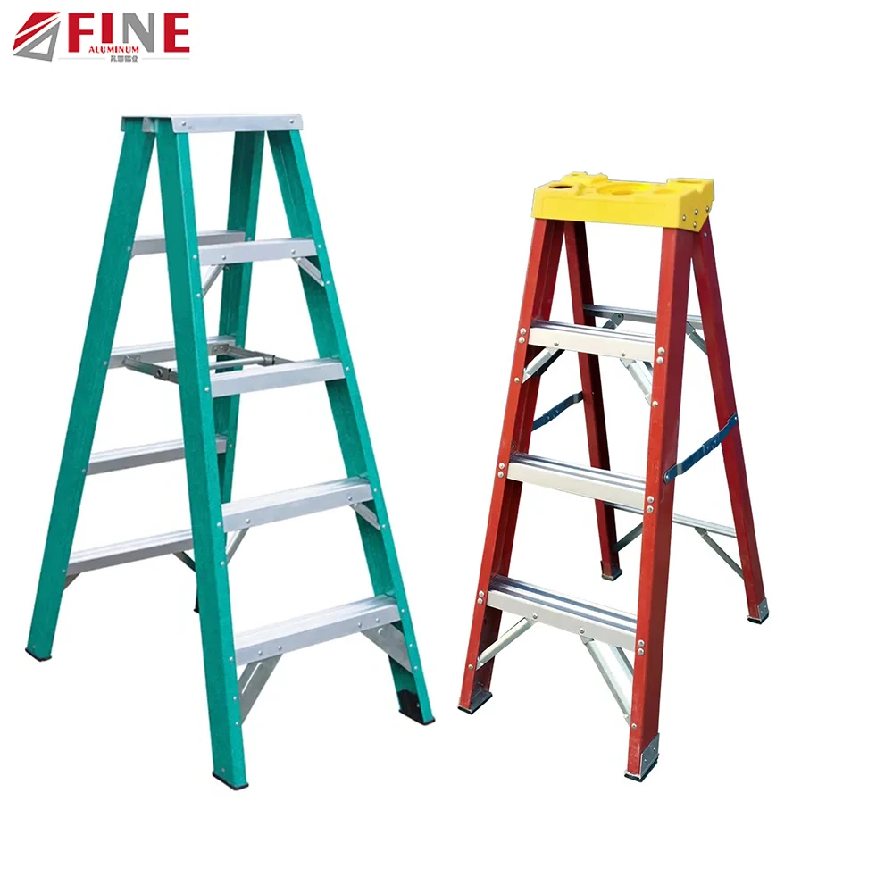 Ansi Approve Heavy Duty Fiberglass Straight Stair Outdoor Minimalist Industry Fiberglass Ladder