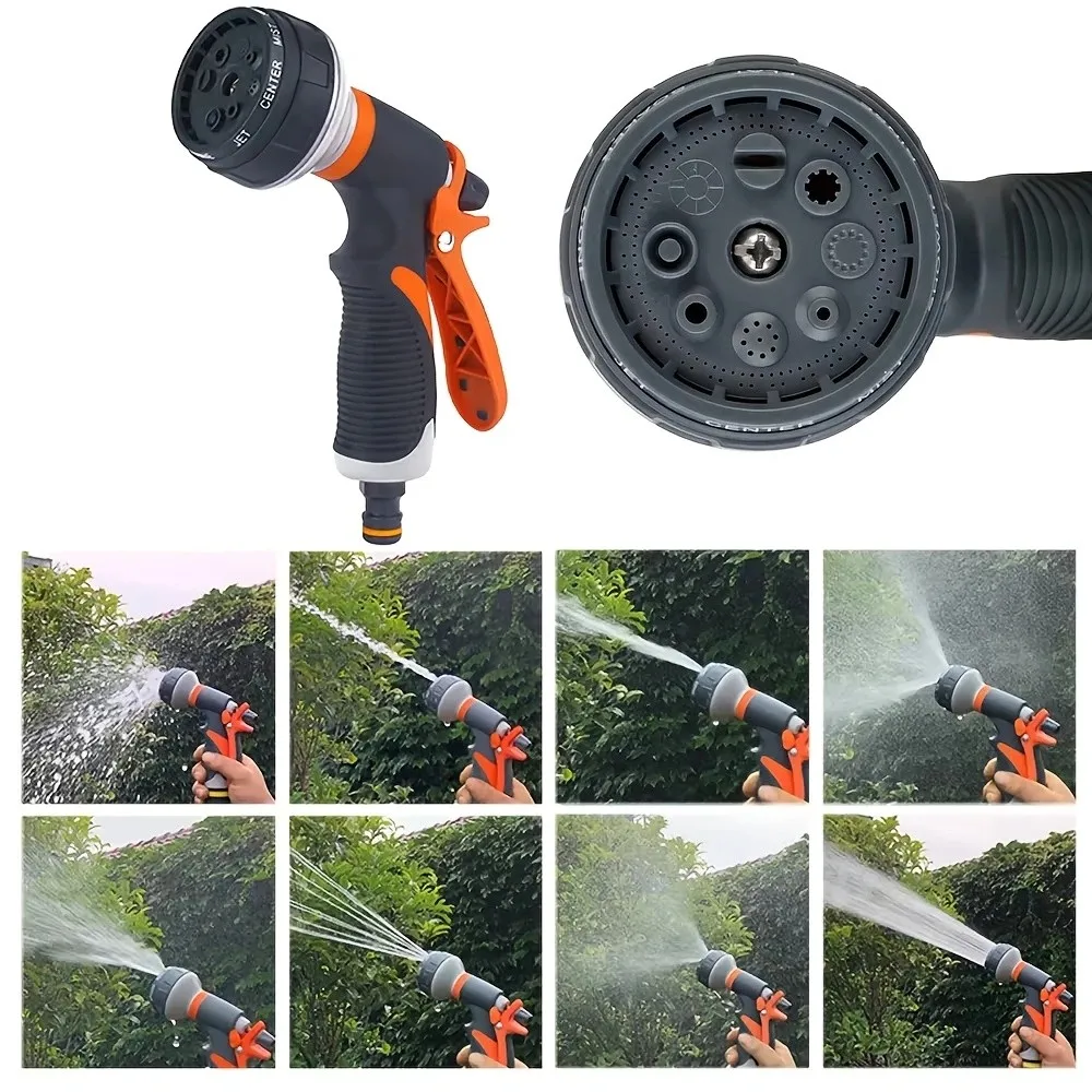 Durable High Pressure Garden Sprayer Adjustable 8 Spraying Modes Sprinkler Handheld Pet Shower Water Spray Device