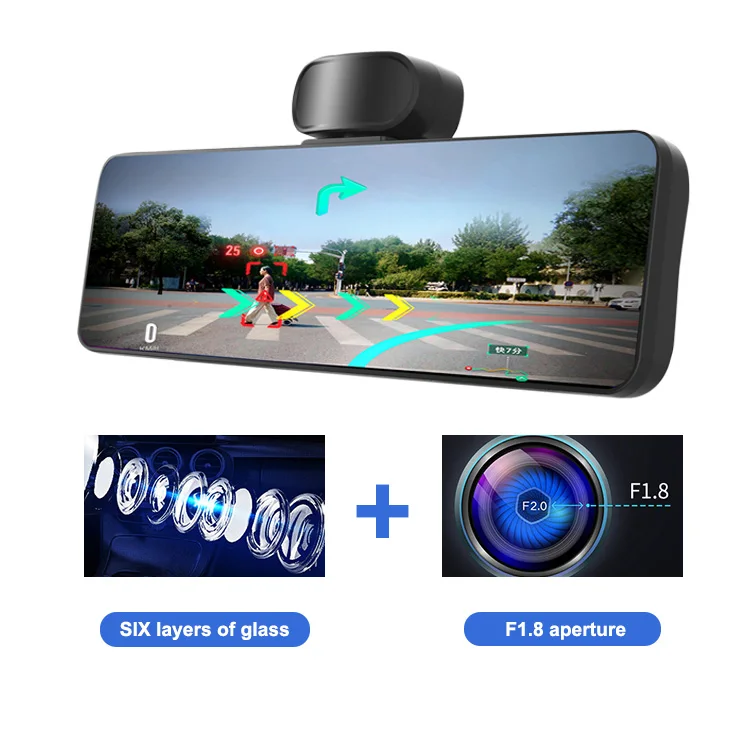 1080P Full HD потоковая мультимедийная резервная Автомобильная камера DVR видеорегистратор для вождения GPS навигация Android зеркало заднего вида Dashcam
